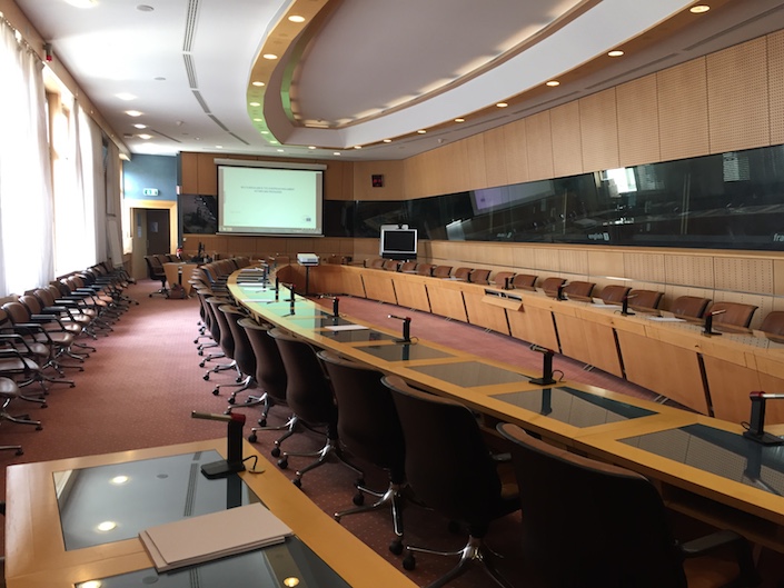 <p>Conference room for the EU Parliament Translators</p>